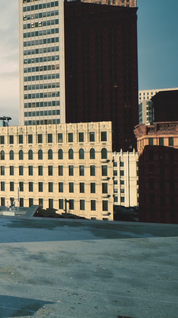 Un edificio storico si erge tra strutture moderne in un contesto urbano.