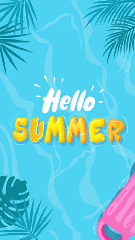 hello summer pool graphic design