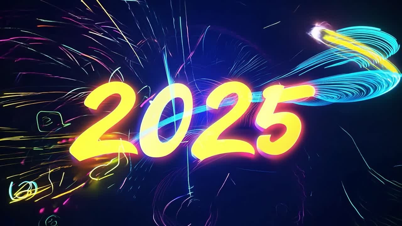 ¡feliz año nuevo 2025! fuegos artificiales y celebración
