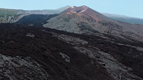 aerial view of extinct volcano in la palma, peaceful and majestic