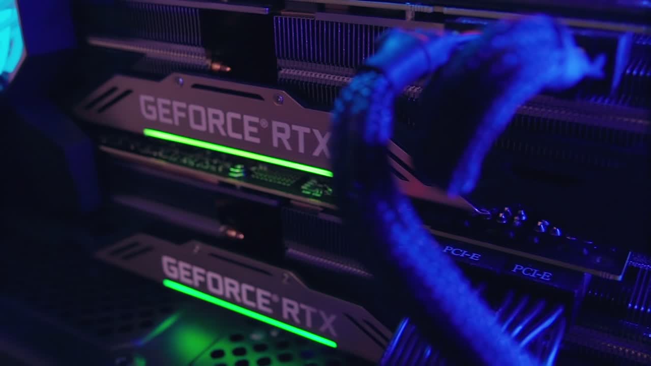 Close-up view of high-end PC components