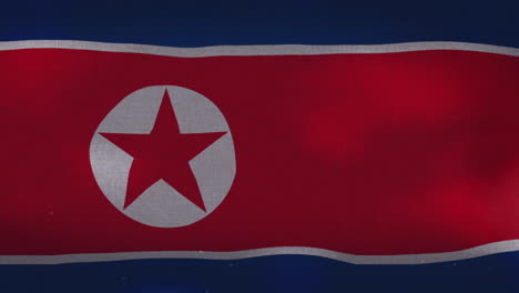 the north korea national waving flag