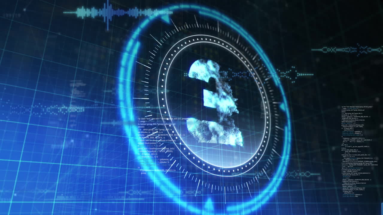 Rotating Earth hologram with animation and data visualization on digital interface