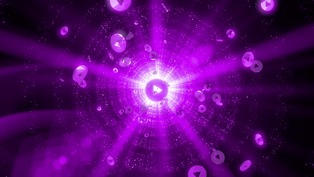 재생 버튼 빛 반이는 스트로크 네온 박이는 입자 루프 애니메이션