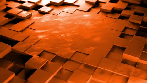 abstracto geométrico cúbico 3d renderizado de fondo en naranja