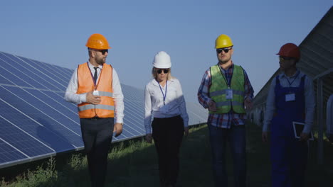 solar panel workers inspection