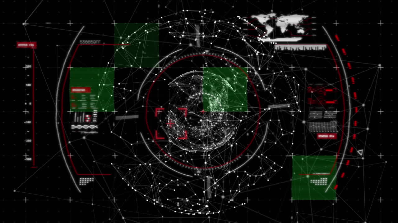 검은 바탕에 회전하는 원들