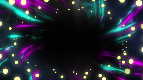 animación de luces de hadas de navidad parpadeando con espacio de copia sobre fondo negro.