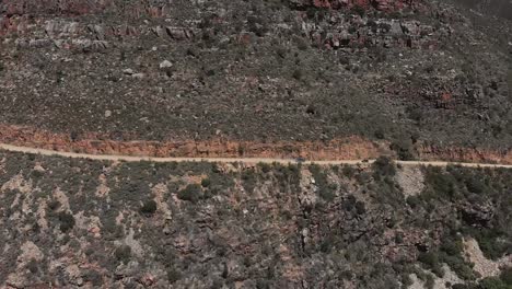 4x4 pickup truck driving on dirt roads on mountain passes in the cederberg with some scenic views and landscape