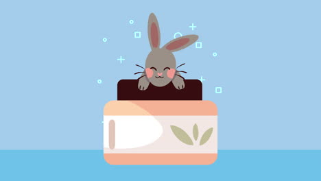 rabbit and cream pot cruelty free animation