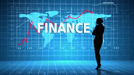 zakenvrouw voor de global business interface