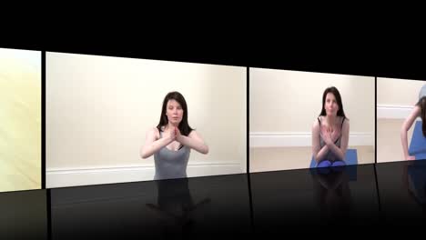 stock animation of dynamic women doing fitness exercises