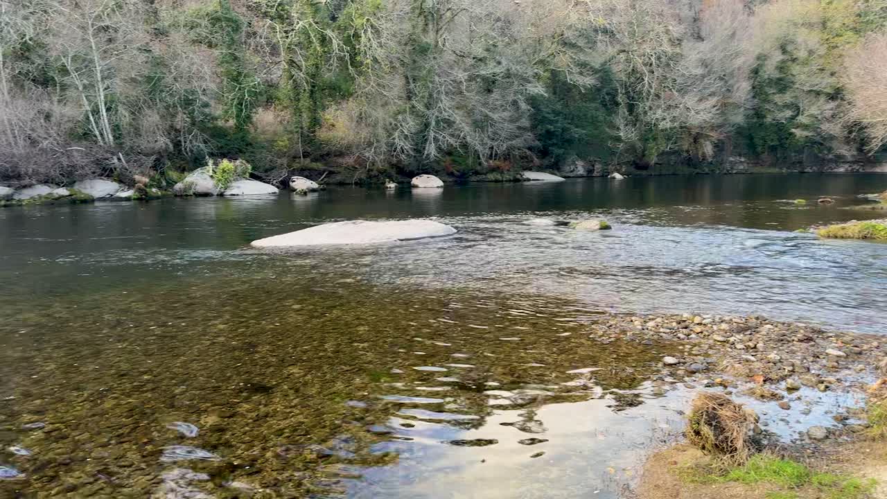 The confluence of the Vade and Lima rivers in Ponte da Barca, Portugal.