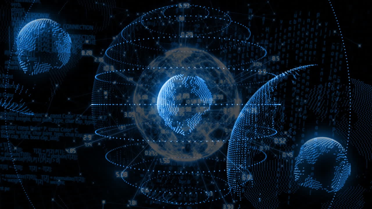 animación de la red de conexiones en todo el mundo