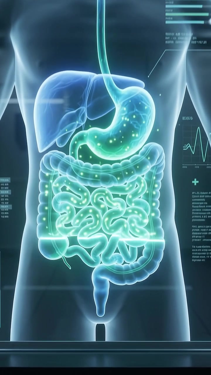 Digital Medical Scan of Human Digestive System