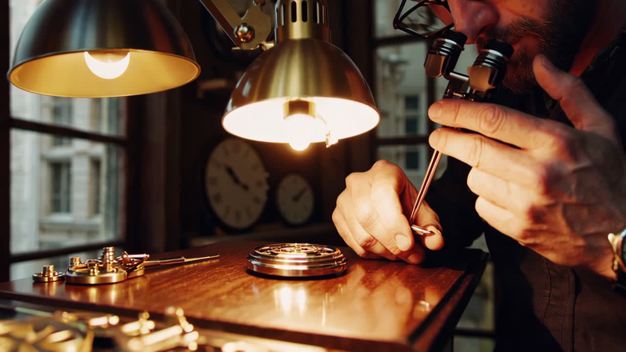 Watchmaker Repairing a Watch
