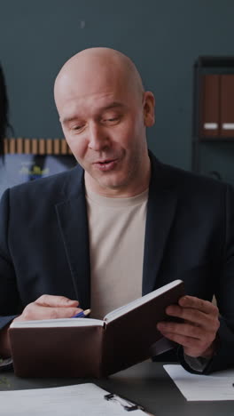 Businessman Presenting or Discussing Ideas