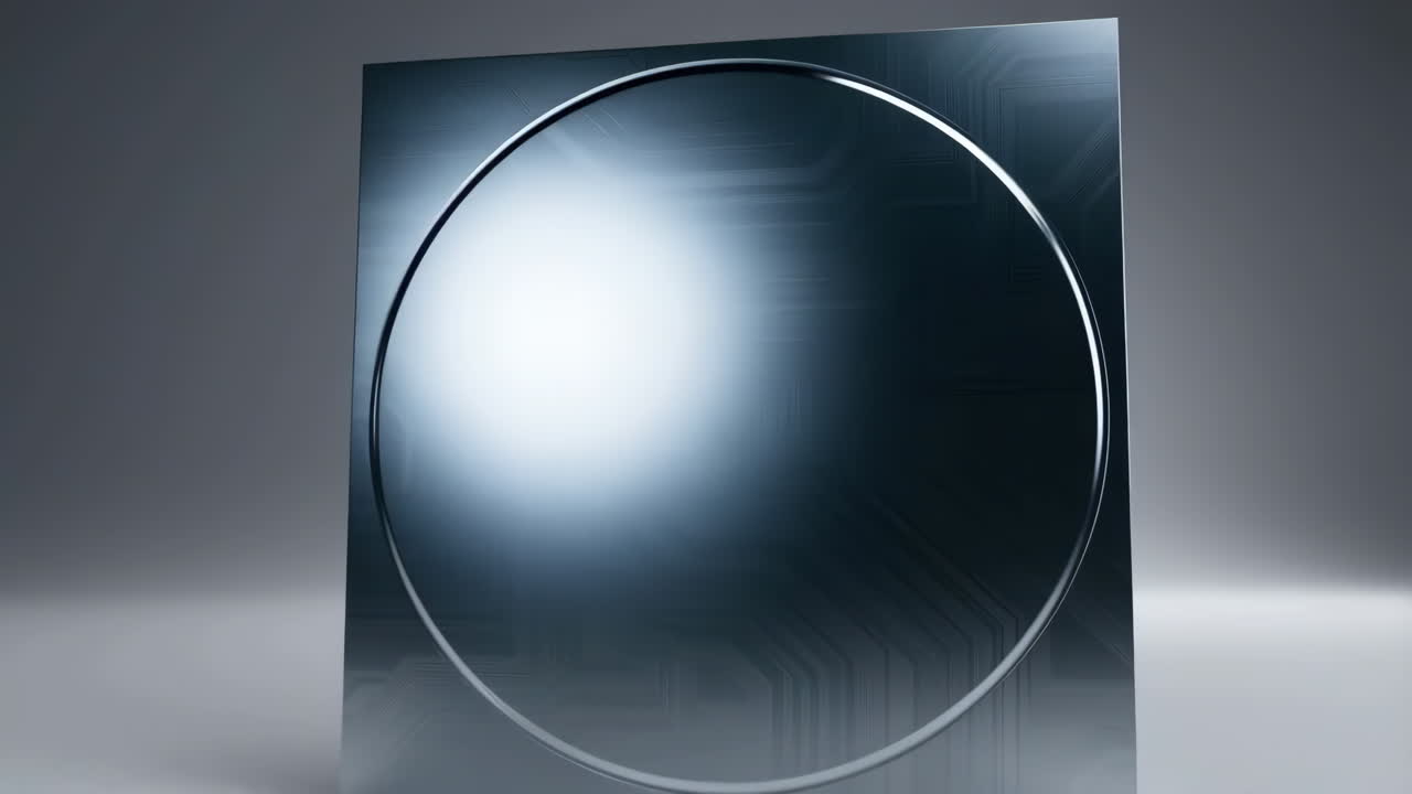 Abstract Metallic Cube with Ring