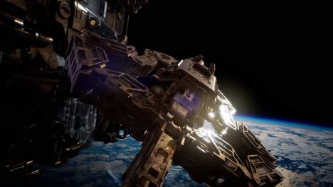 una enorme nave espacial muy detallada