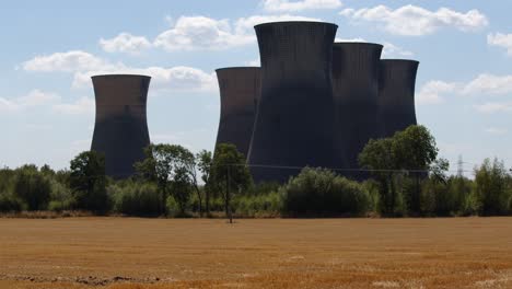 cooling towers at willington power station, darby. mid shot