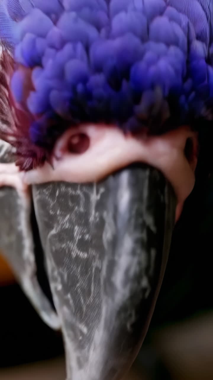 Close-up of Vibrant Purple Bird Feathers