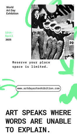 promotional poster for world art day exhibition 2025