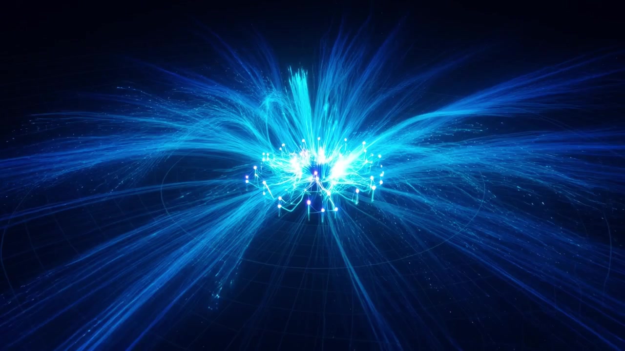 Dynamic Abstract Network with Expanding Blue Light Rays