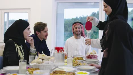 muslim family having a ramadan feast