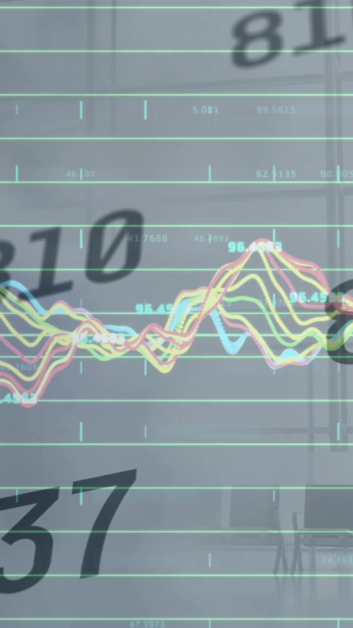 Animation of financial connections over grey background