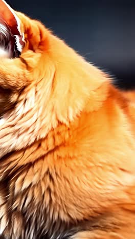 fluffy orange cat relaxing comfortably in a cozy living room
