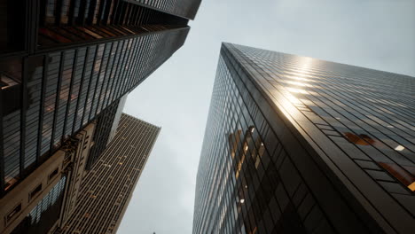 Blick-Direkt-Auf-Die-Skyline-Des-Finanzviertels