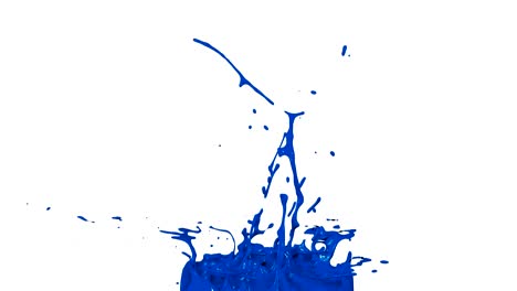 3d splashes of paint dance in 4k on white background. simulation of splashes of ink on a musical speaker that play music. v24