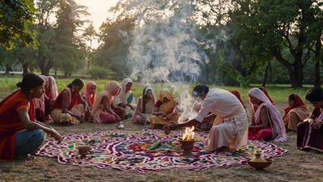 hindu religious ceremony in a park