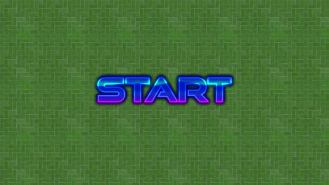 animation of start text on green background