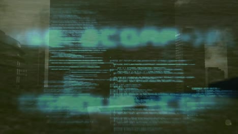 Animation of data processing over legs of male soccer player at sports field