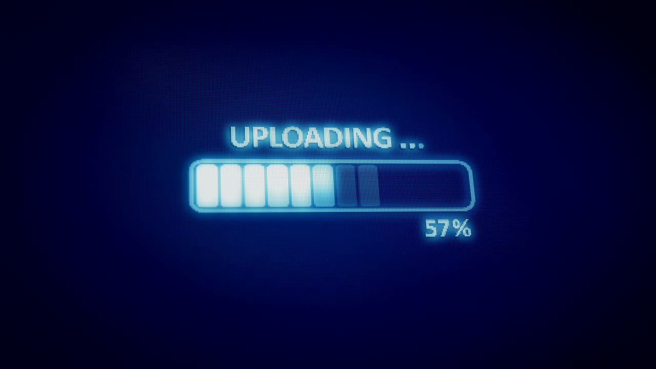 Uploading Process to Complete Blue Screen - 4K Resolution