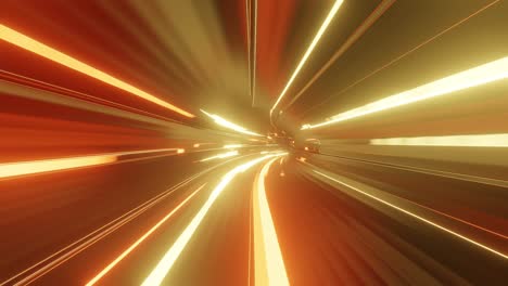 4k looped abstract high-tech tunnel with neon lights, camera flies through tunnel, neon lights flicker. sci-fi red orange background in the style of cyberpunk or high-tech future. 9