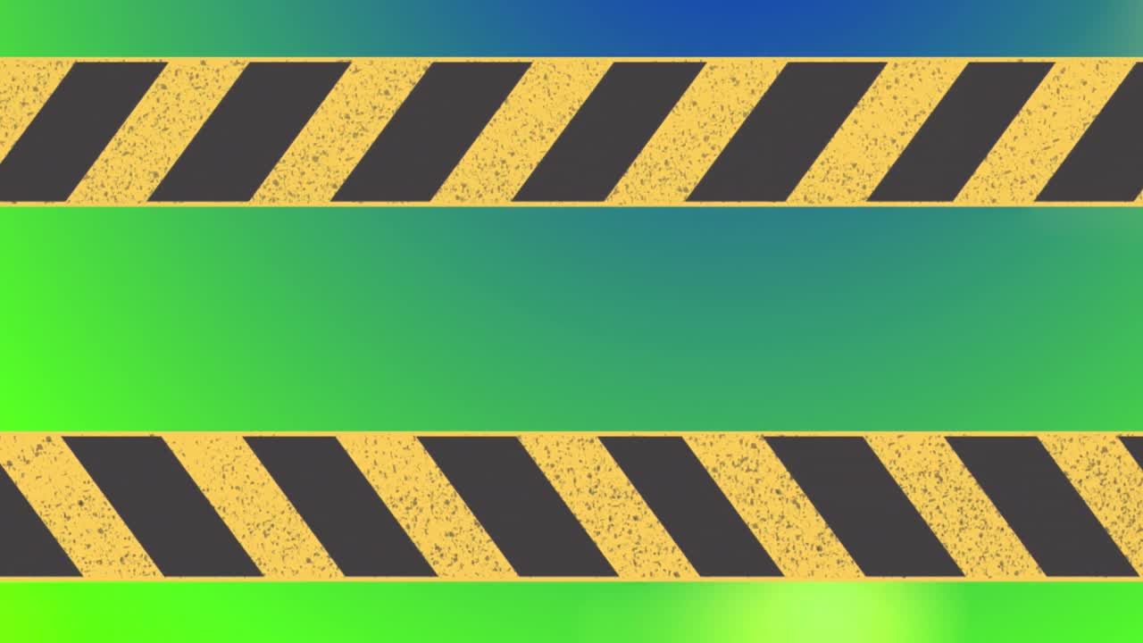 노란색과 검은색의 줄무 ⁇ 가 빨간색과 초록색의 빛 위에 움직입니다.