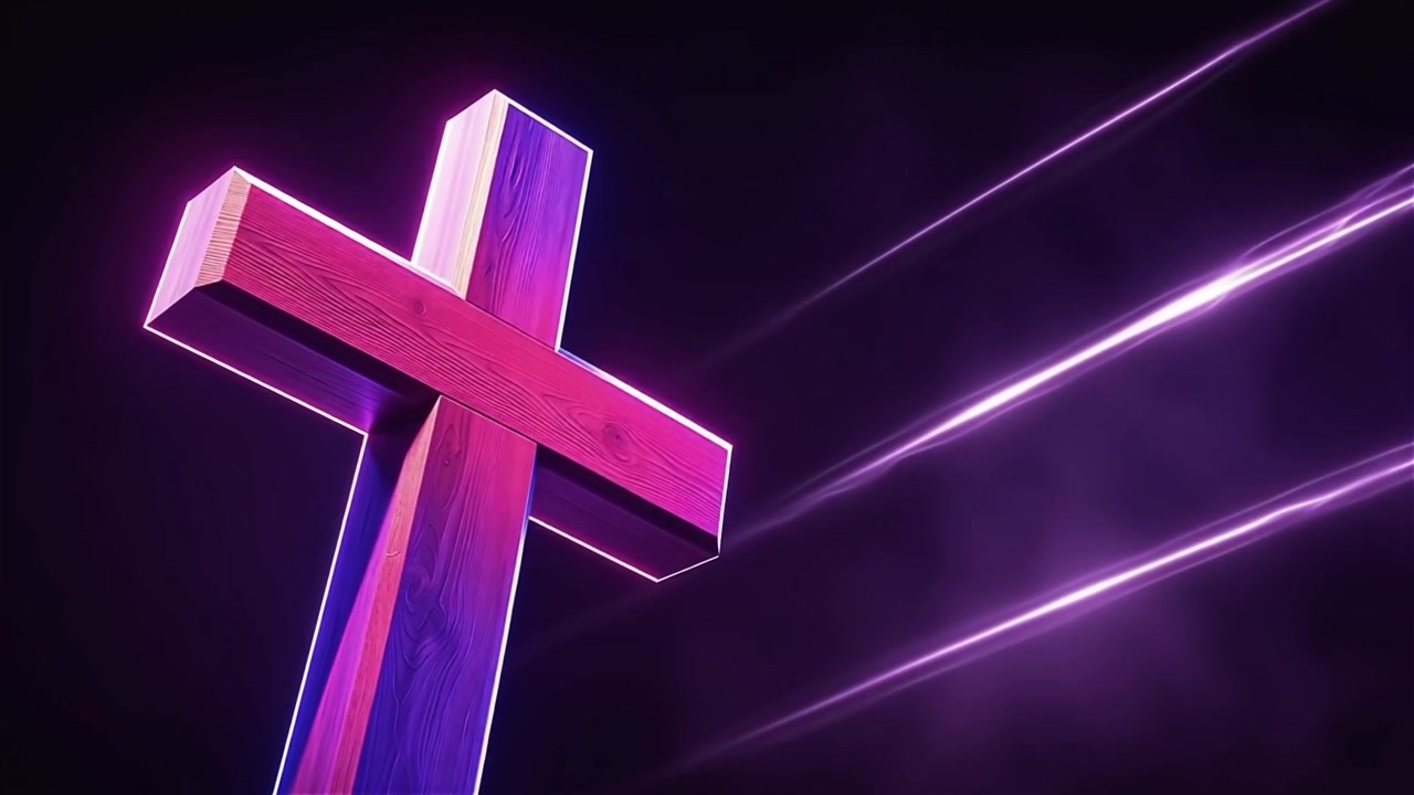 Croce Cristiana Luce Celestiale Sfondo per il Culto.