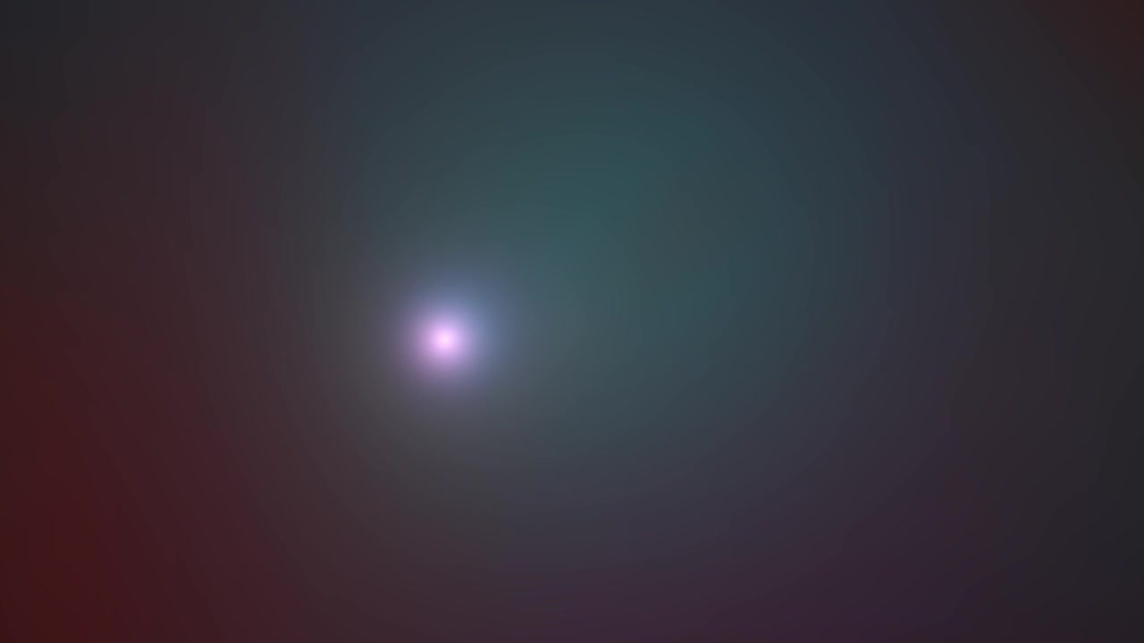 Sfera di luce astratta rossa e viola in movimento su sfondo scuro