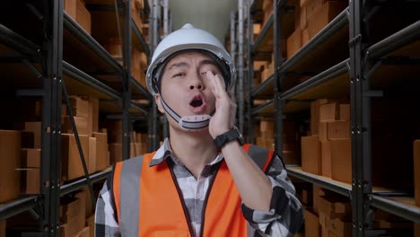 warehouse worker shouting