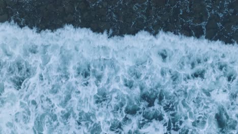 Aerial-Top-Down-Drone-View-Of-Waves-And-Rocks-At-La-Bocana-El-Tunco-El-Salvador