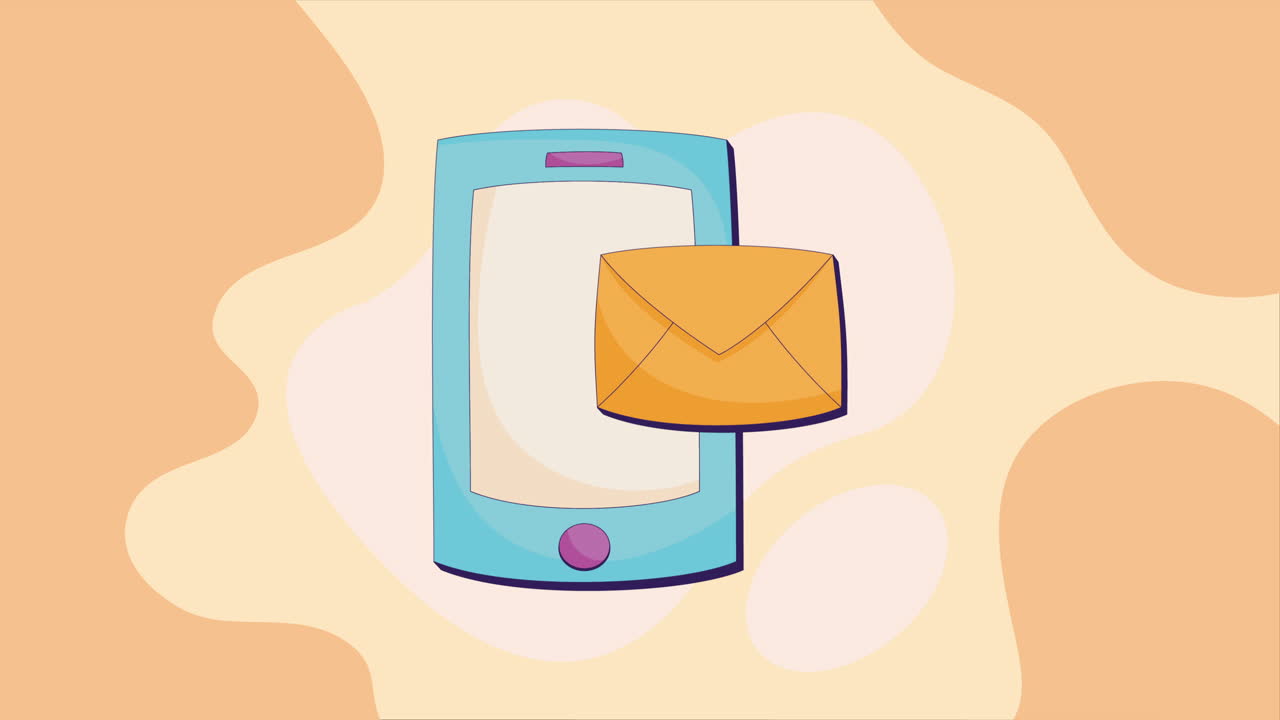teléfono inteligente con sobre de correo electrónico