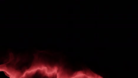 flowing mystical red cloud in storm time on black outer space