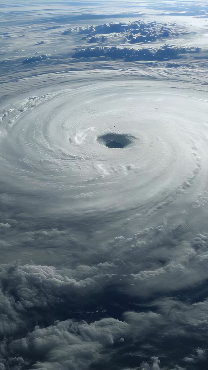Lodret video: Kredsløbssatellit fanger orkanens øje over havet, mens den overvåger eyewall