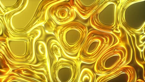 abstract gold silky fabric forms beautiful folds. 4k 3d animation of wavy surface forms ripples like in fluid surface and the folds like in tissue. seamless loop 3d render
