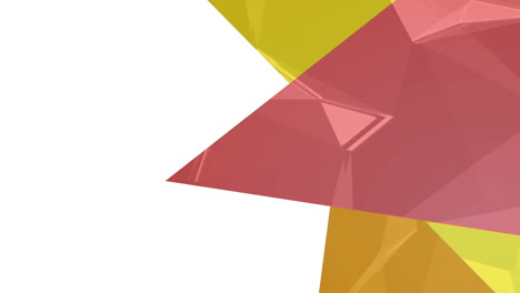 digital animation of three bright triangles against white background