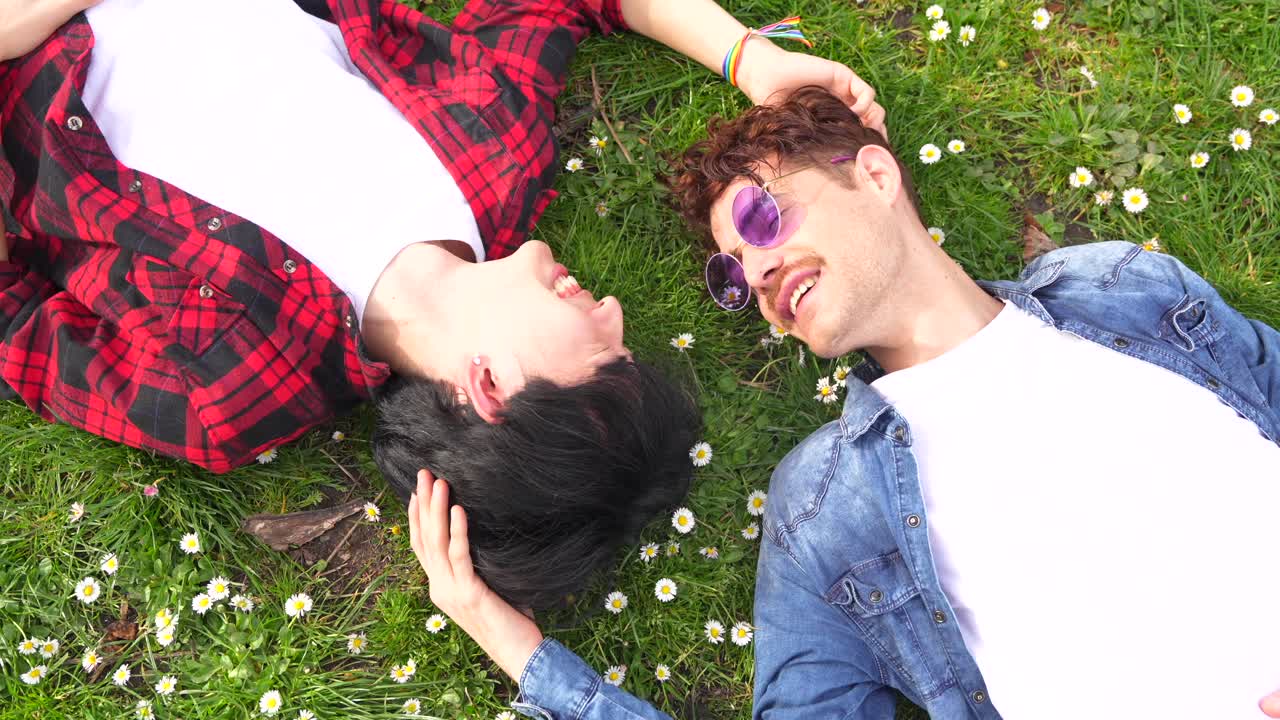 Couple Lying in Daisies