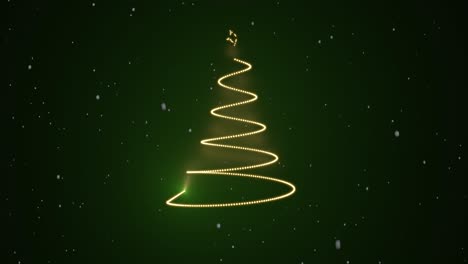 animated christmas tree lights with a green backdrop and snow overlay