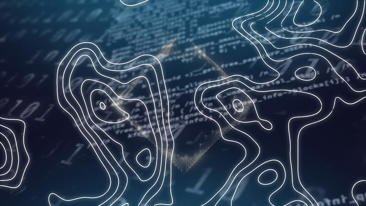 animación de líneas blancas sobre el procesamiento de datos